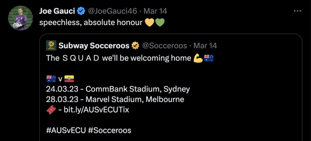Socceroos, Joe Gauci