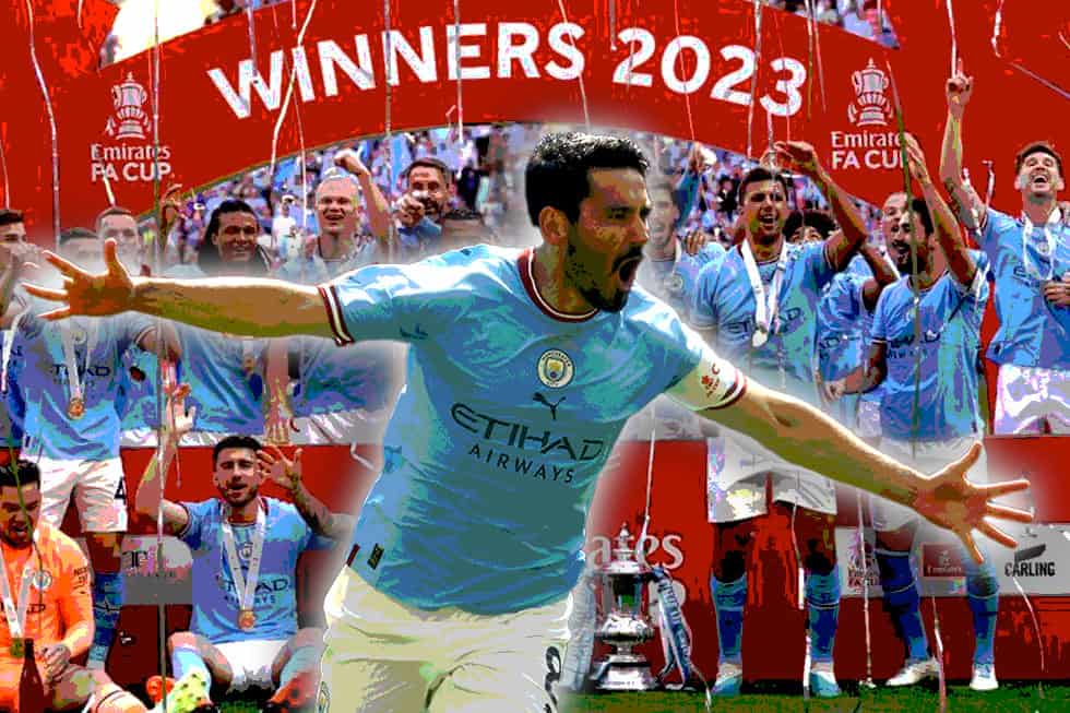 City has won the first all-Manchester FA Cup Final, setting up the club’s shot at history