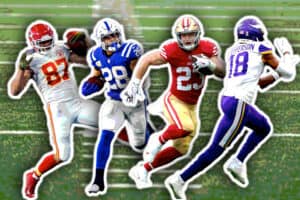 NFL Fantasy draft strategies, best and worst, kelce, taylor, mccaffrey, jefferson